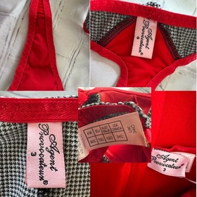 AGENT PROVOCATEUR Tweed Set THORA Pin-Up Bra Garter Belt WASPIE 34C M L 3 4 y2k