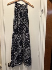 LOFT Boho Halter Maxi Dress Petite Navy Summer Resortwear Sz XL