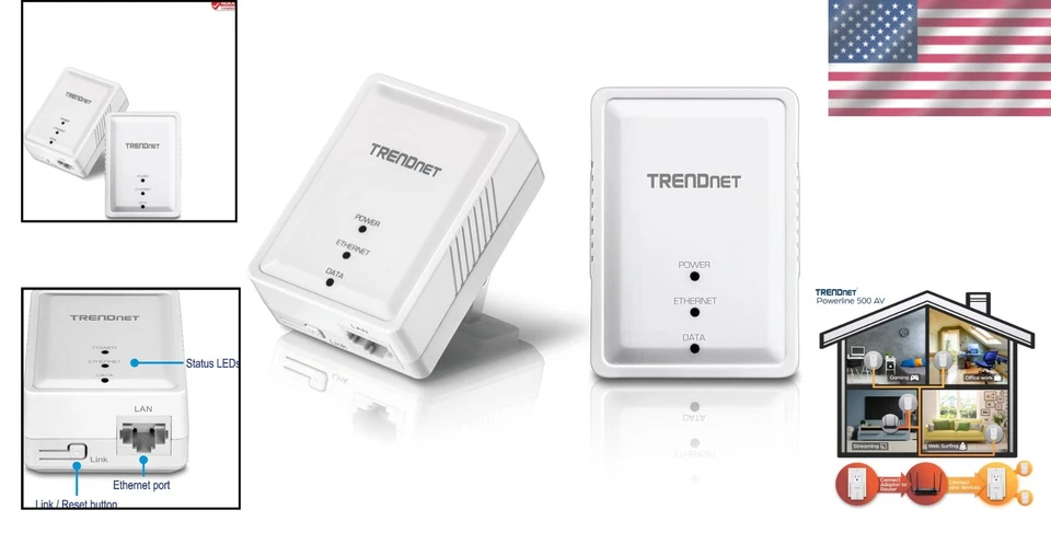 Kit Adaptador Powerline 500 AV Nano - 2 Adaptadores TPL-406E para Internet de Alta Velocidad Foto 2 de 4