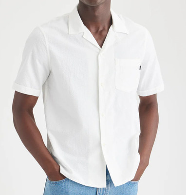 Dockers Men's Textured Camp Collar Button Down Shirt Regular Fit Size XL NWT