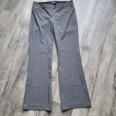 Express Editor Studio Stretch Twill Mid Rise Sz 8R Wide Leg Gray Pant RN #55285