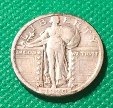 1920 (S)  Standing Liberty Quarter - Nicely Circulated - See Picts- # 1168