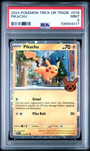 2024 POKEMON TRICK OR TRADE #018 PIKACHU PSA 9