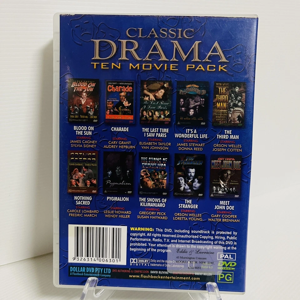 Classic Drama Ten 10 Movie Pack DVD Audrey Hepburn Cary Grant James Cagney - Image 3 of 4