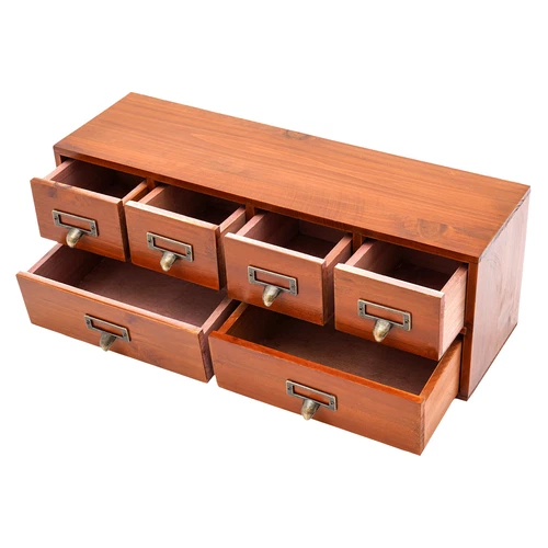 6 Drawers Desktop Dresser Wooden Storage Dressers Chests of Drawers for Bedroom - Picture 6 of 21