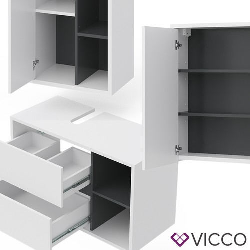 VICCO conjunto de muebles de baño VIOLA blanco - 3 piezas - Imagen 6 de 8
