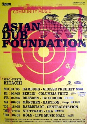 ASIAN DUB FOUNDATION rares Konzertplakat von 1998