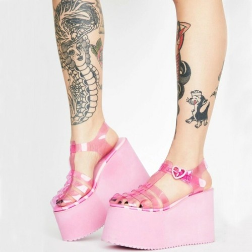 platform jelly heels