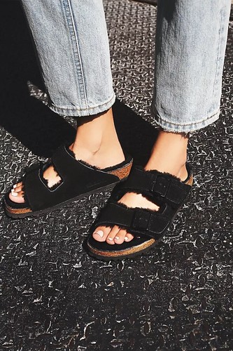Birkenstock Arizona Shearling Sandals x Free People Size 14 | eBay