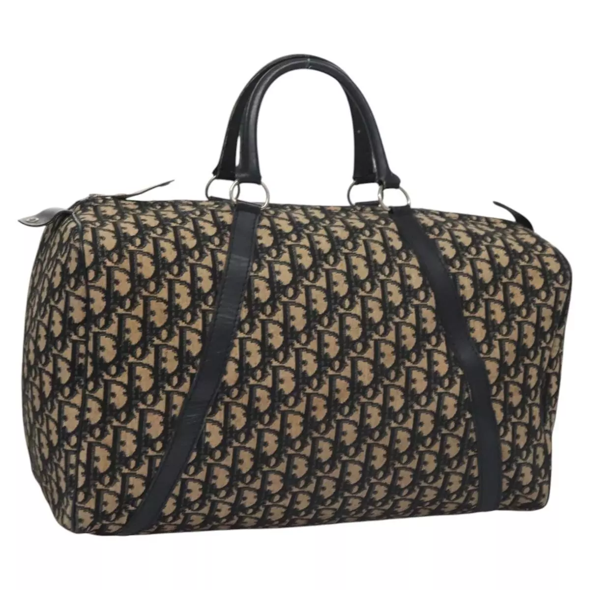 Sac Boston toile trotteur Christian Dior bleu marine authentique BD234