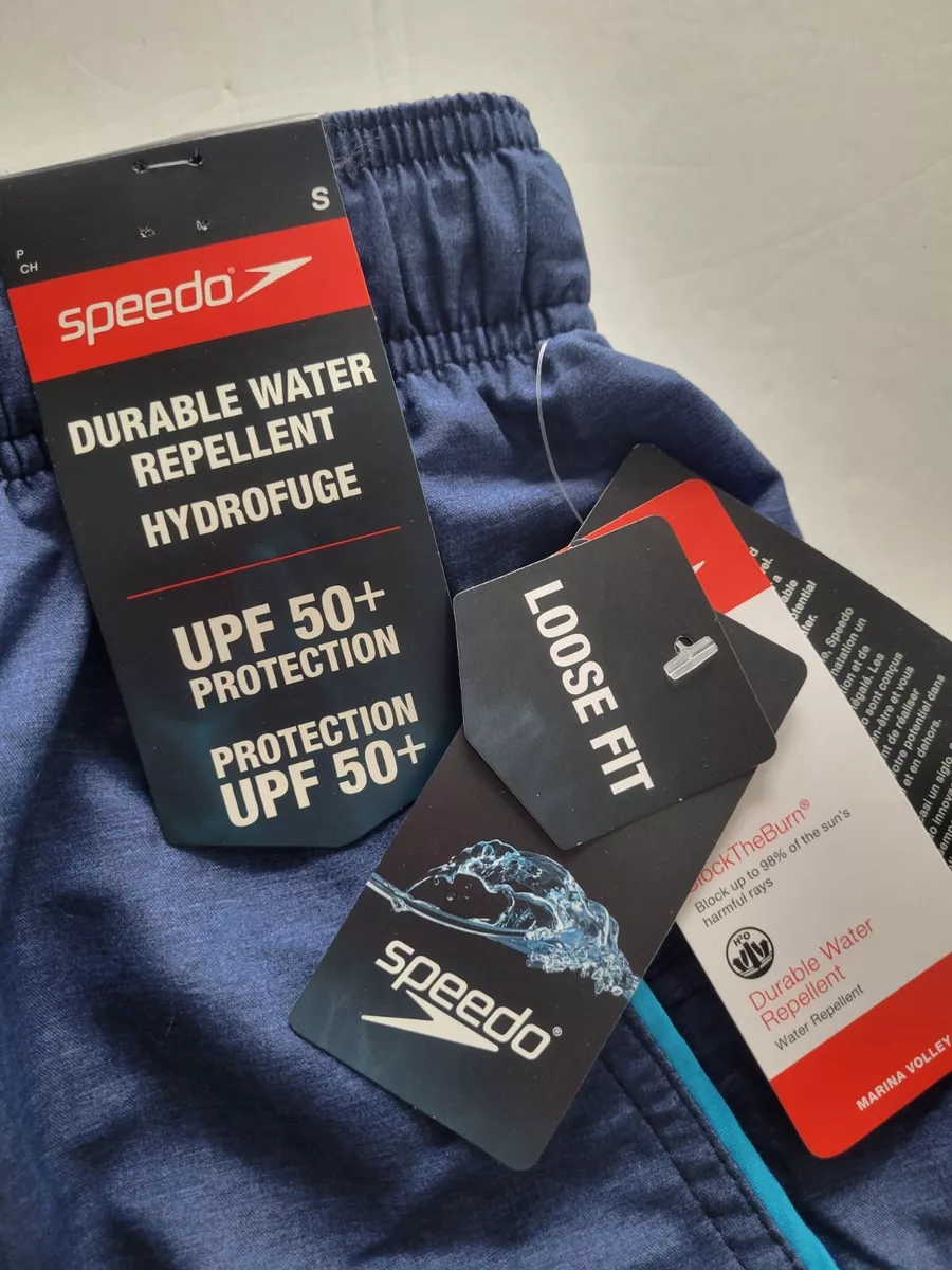 Speedo Mens S Blue Marina Volley Short Loose Fit Swim Trunk