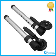 COPPIA DI PUNTALI CON RUOTE E FRENO PER DEAMBULATORI E GIRELLO UNIVERSALI