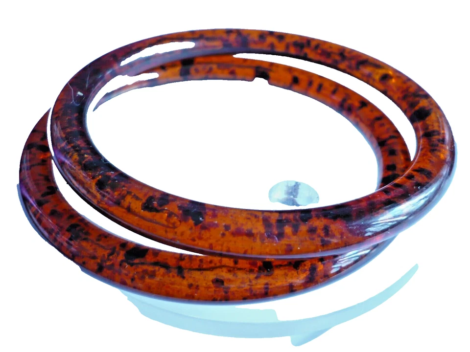2 x Armreif Bernstein Imitat 20,5 cm innen braun Modeschmuck NEU + TOP - Bild 2 von 2