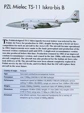 PZL Mielec Picture Jet Aircraft Out of Print Spec Sheet Art Decor  