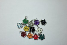 Colorful Puppy Paw Charms 12pc