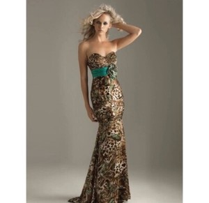 leopard evening gown