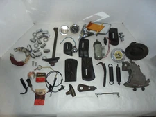 CHEVY LOT OF VINTAGE TRUCK OR CAR PARTS GAUGES,MIRROR FORD,BOOTS,LAMPS AND MORE