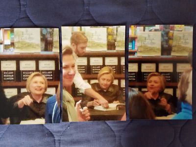 Lot 3 4x6 PICTURES / PHOTOS of Hillary Rodham Clinton book signing WHAT HAPPENED