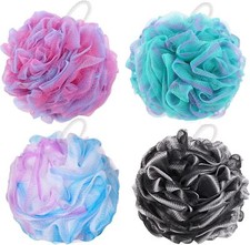 4 Pieces Loofah Bath Sponge 75G/pcs Bath Puffs Large Body Wash Sponge For