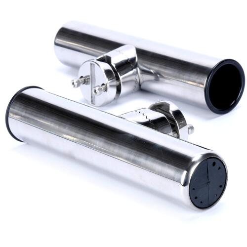 4 Pack Fishing Rod Holder Adjustable Stainless Steel Rail Mount Rails 7/8" to 1" - Picture 9 of 11