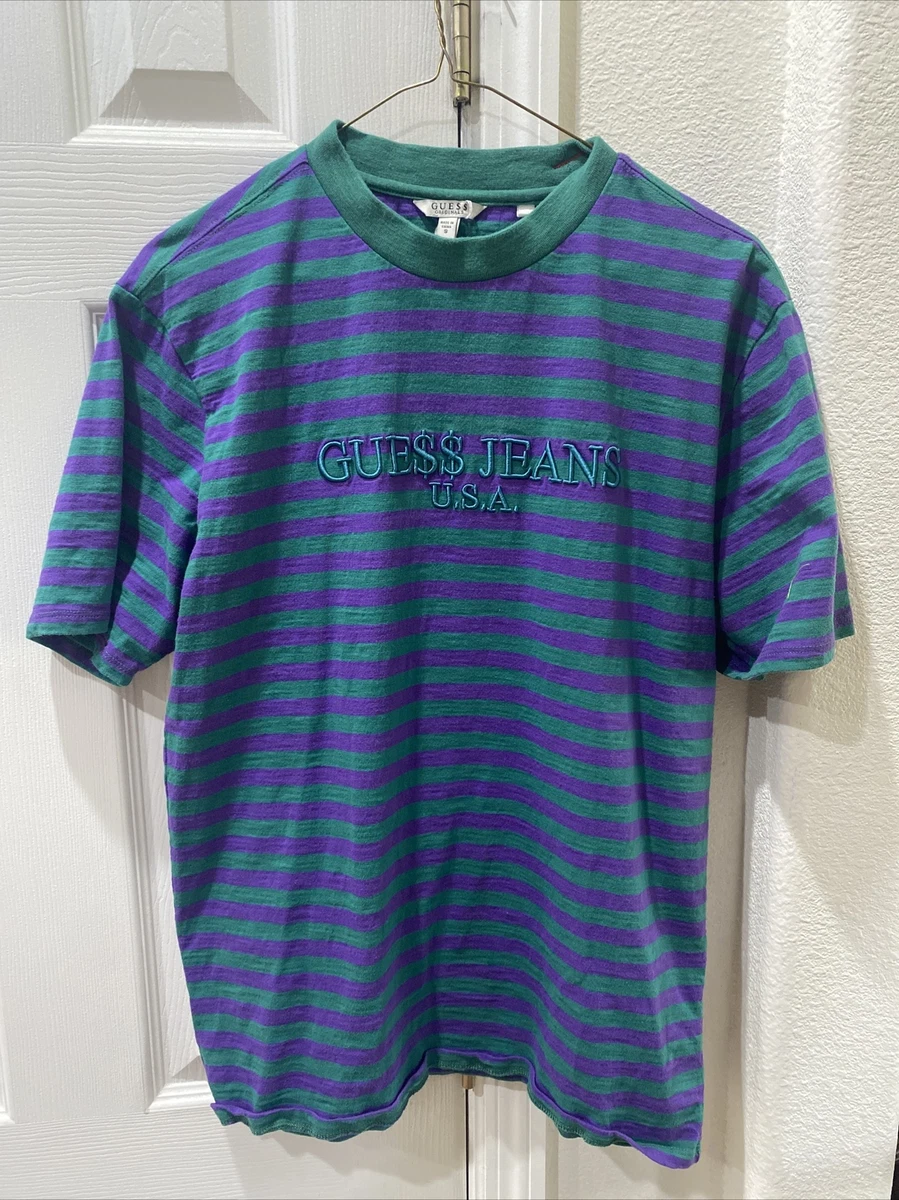 A$AP ASAP Rocky x Guess Green Purple Size Small Striped T Shirt | eBay