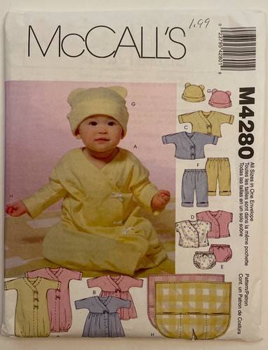 McCall's Pattern M4280 INFANTS LAYETTE FOR STRETCH KNITS ONLY Size SM-XL