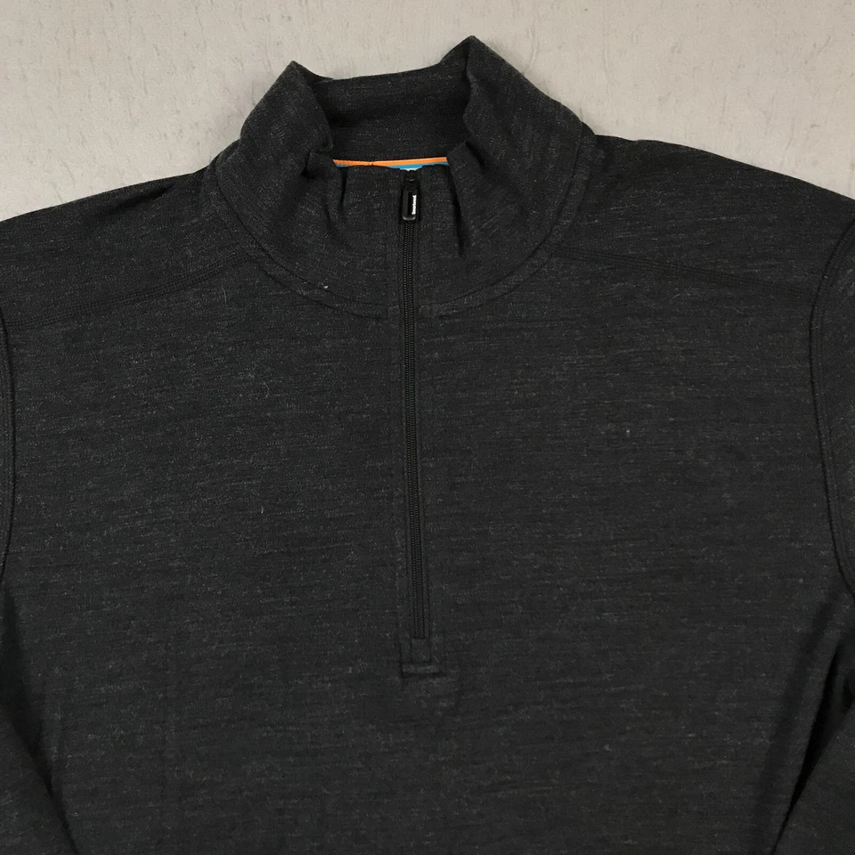 Chaqueta Smartwool Para Hombre Gris Medio Merino 250 1/4 Cuarto Cremallera Pullover Ropa Activa Foto 2 de 4