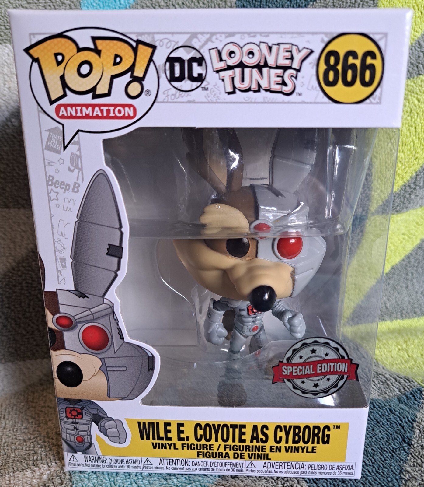 Wile E Coyote as Cyborg Pop 866 - DC Looney Funko Pop! 2020 - Vaulted+Protector
