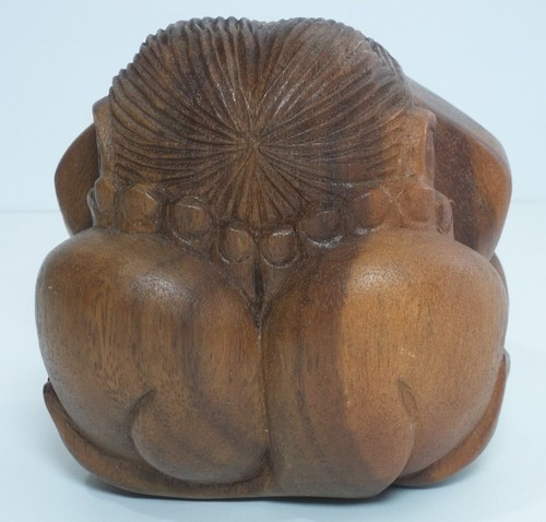 Hand Carved Wooden Man & Woman Figures Weeping Crouched Position Head in Hands - Picture 10 of 17