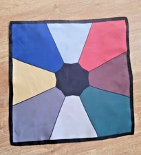Vintage Arrow Geometric Color Block Hand Rolled Silk Pocket Square Scarf