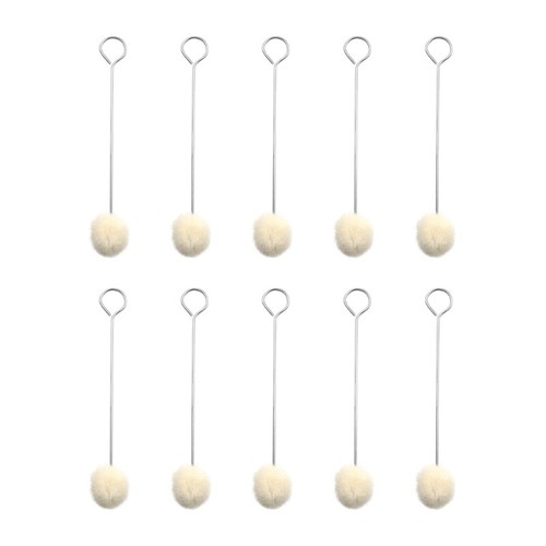 10pcs Wool Daubers Leather Ball Brush Leather Dye Applicator Metal Handle