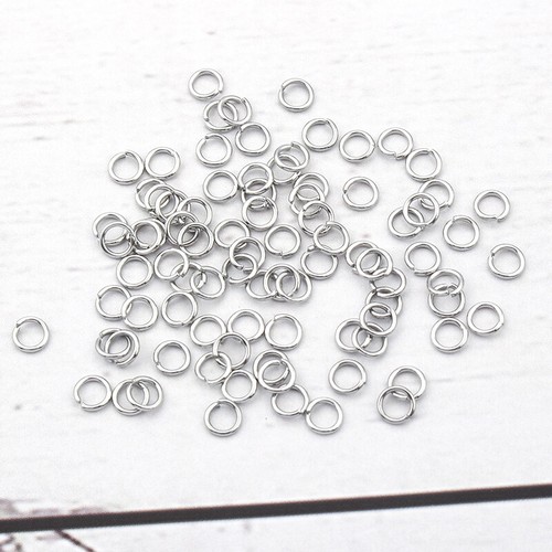 500Pcs Stainless Steel 5mm Open Single Loops Jump Rings & Split Ring DIY Jewelry - Picture 2 of 7
