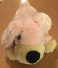 FAO Schwarz Small Pink Dog Plush 7"