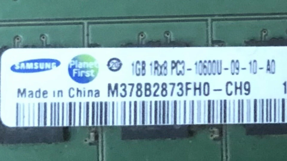 Samsung 1 GB RAM 1Rx8 PC3-10600U M378B2873FHO-CH9 - Image 2 of 2