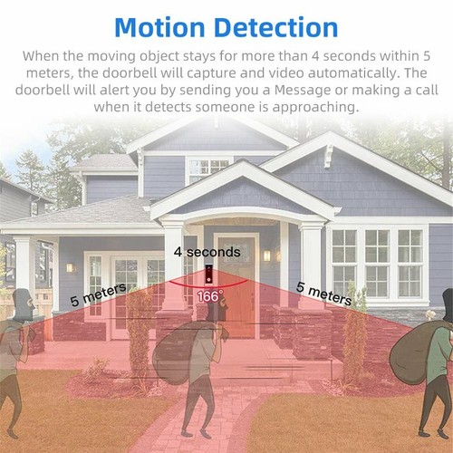 Wireless Door Bell WiFi Video Smart Doorbell Intercom Ring Security Phone Camera - Picture 7 of 14