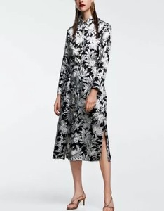 zara black and white maxi dress