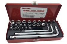 Chiavi Bussola Torx Femmina  E4-E24 Set 26pz Prolunghe Angolo 1/2 3/8 1/2