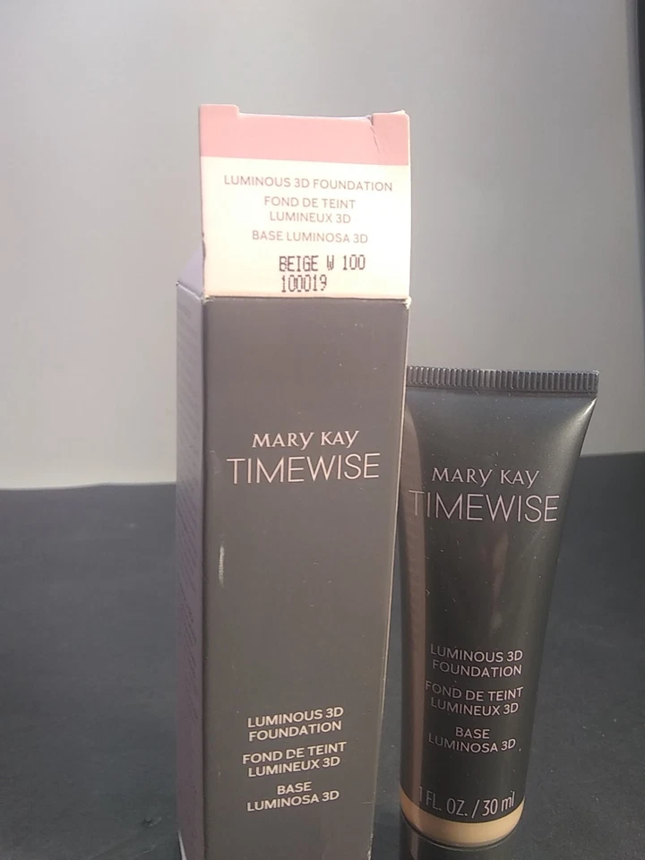 Mary Kay TimeWise Luminous 3D Foundation BEIGE W 100 1 fl oz NIB NOS 100019 - Image 3 of 4