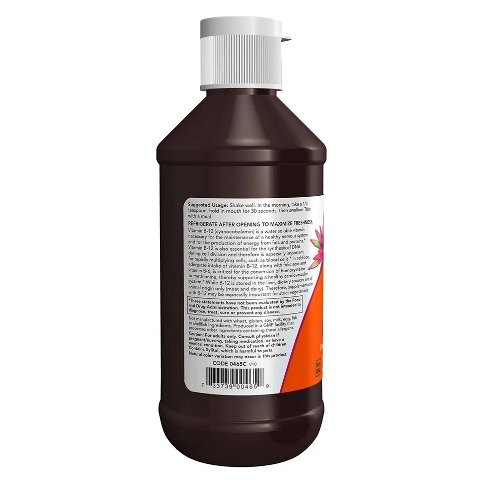 Líquido complejo de vitamina B-12 NOW FOODS de 8 oz Foto 3 de 4
