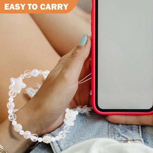 4 PCS Handykette Tragen Fräulein Perlen Telefon Handgelenkriemen - 第 2/12 張圖片