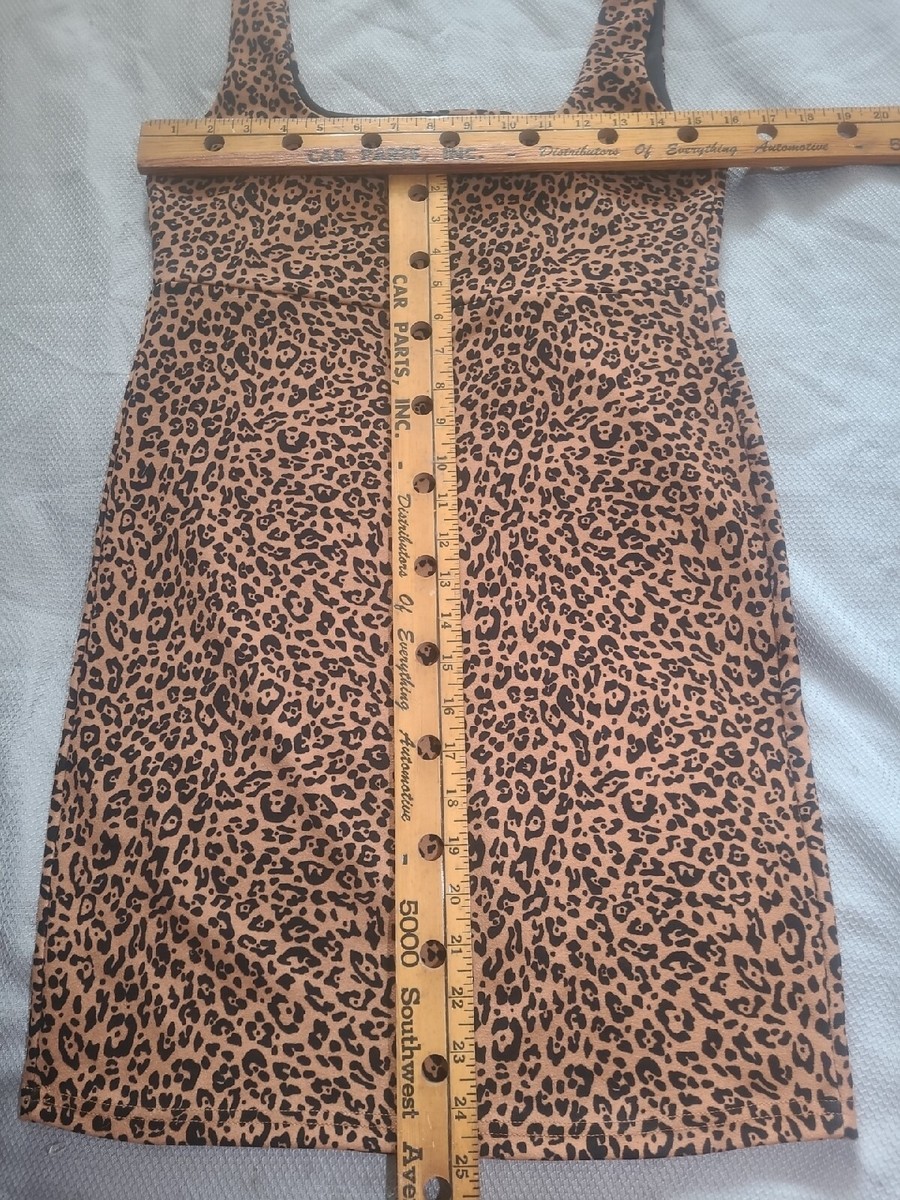 h&m leopard print bodycon dress Layered Halterneck Bodycon Midi Dress in Leopard Print - 6 / Regular