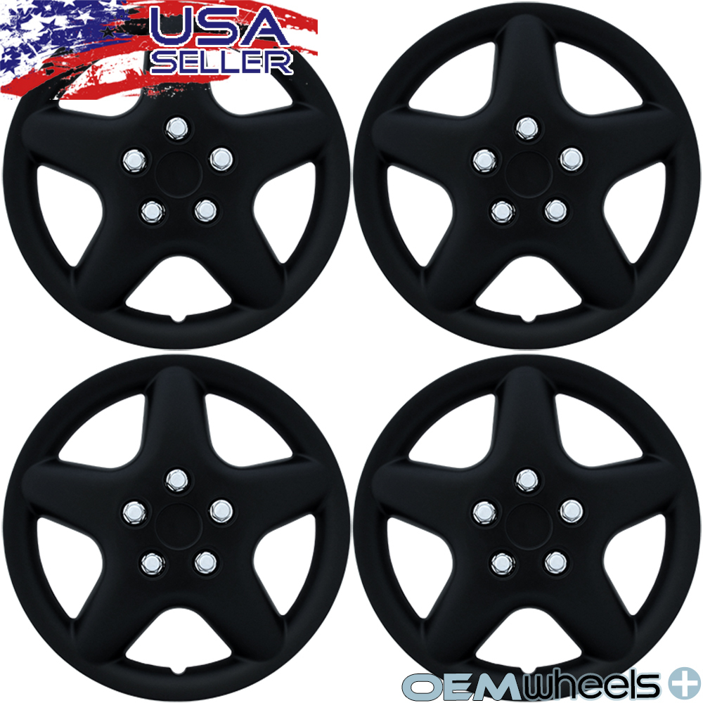 4 New OEM Matte Black 15" Hub Caps Fits Ford SUV Car Center Wheel