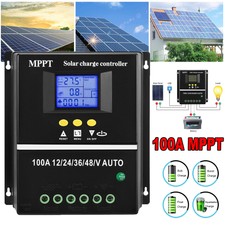 100A MPPT Solar Charge Controller 12V/24V/36V...