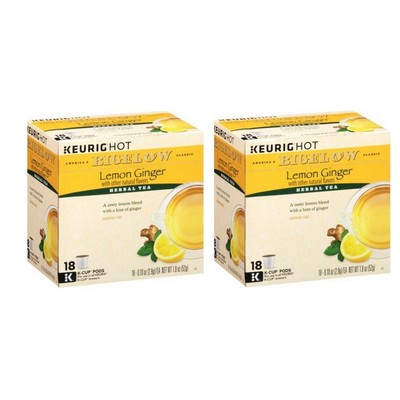Bigelow Lemon Ginger Herbal Tea 18-0.10 oz. K-Cup Pods (2 ...
