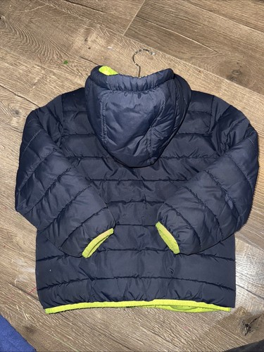 Nike Navy Puffer Down Zip-Up Jacket with Neon Detailing Boys Size 7/L - Picture 3 of 3