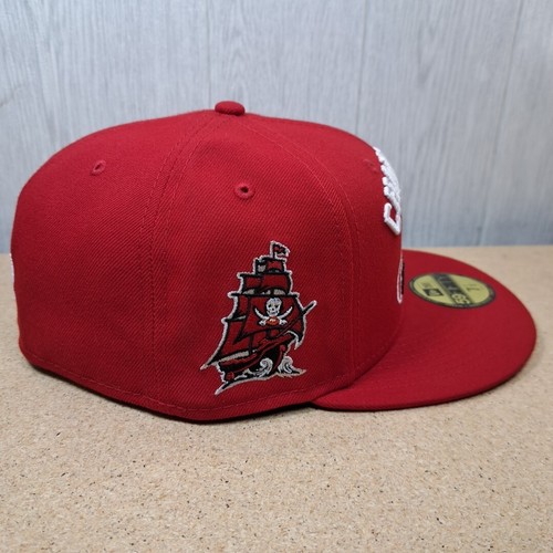 🔥New Era 59FIFTY Tampa Bay Buccaneers Hat Cap Fitted Size 7 1/2 Super Bowl Red - Picture 5 of 12