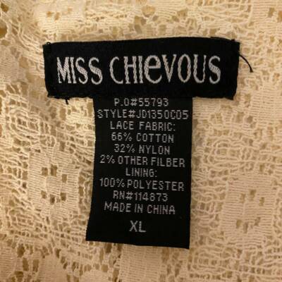 Miss Chievous Womens Sundress Yellow Lace Lined Mini Scoop Neck