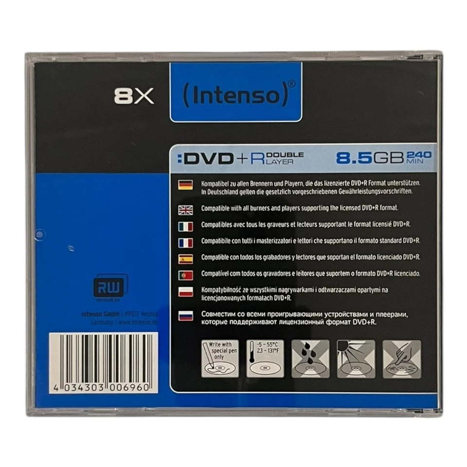 Intenso Double Layer DVD+R 8,5 GB 240 Min. DVD+R Rohling 1 Stück Neu & unbenutzt - Bild 2 von 2