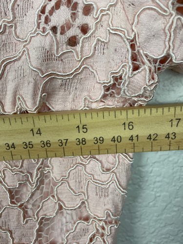 Lauren Ralph Lauren Dress Womens 6 Pink Lace Floral Short Sleeve Feminine Lined - Picture 8 of 9