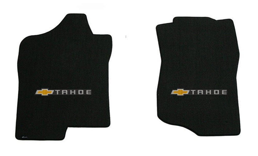 NEW! BLACK Front Floor Mats 20072014 Tahoe Embroidered Logo Bowtie and
